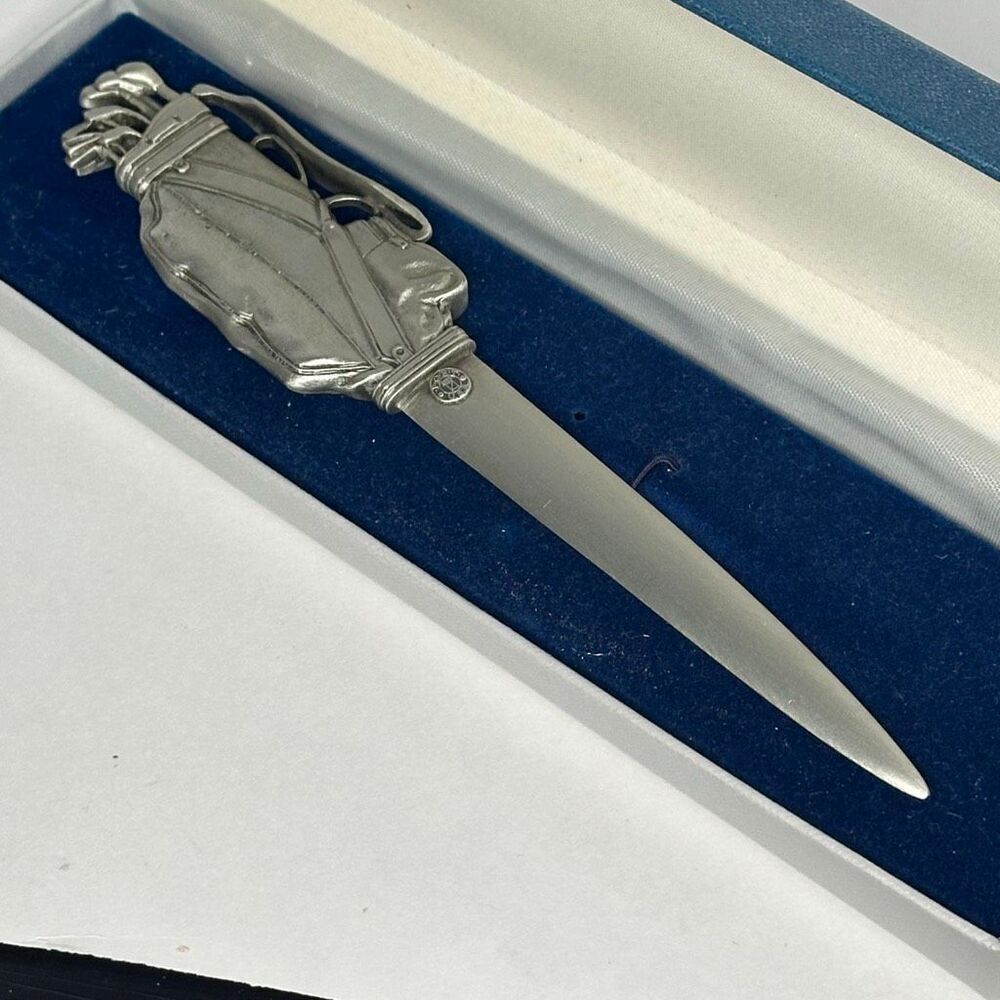 Vintage Fort USA Pewter Golf Bag Letter Opener